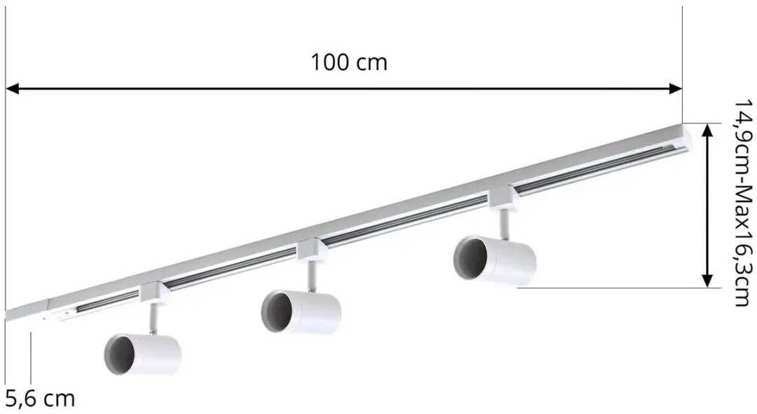 PRIOS Jorell 1-fase Railverlichting 3x GU10