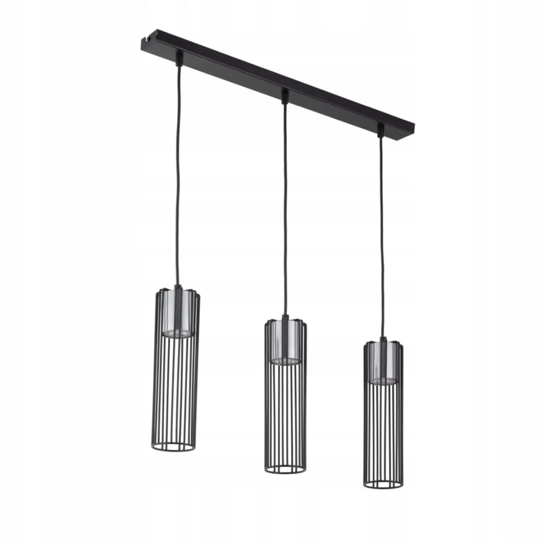 FOBIA Hanglamp 3 Buis Zwart/Zilver 60cm