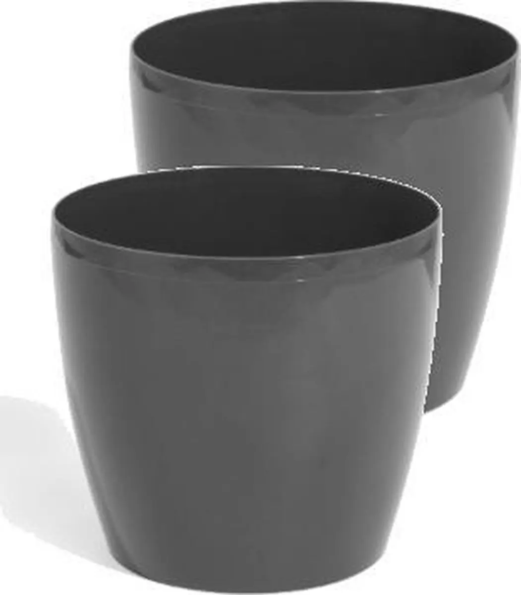 Bloempot Rond Duo 19cm GRAPHITE Prosperplast / 2 STUKS ! /