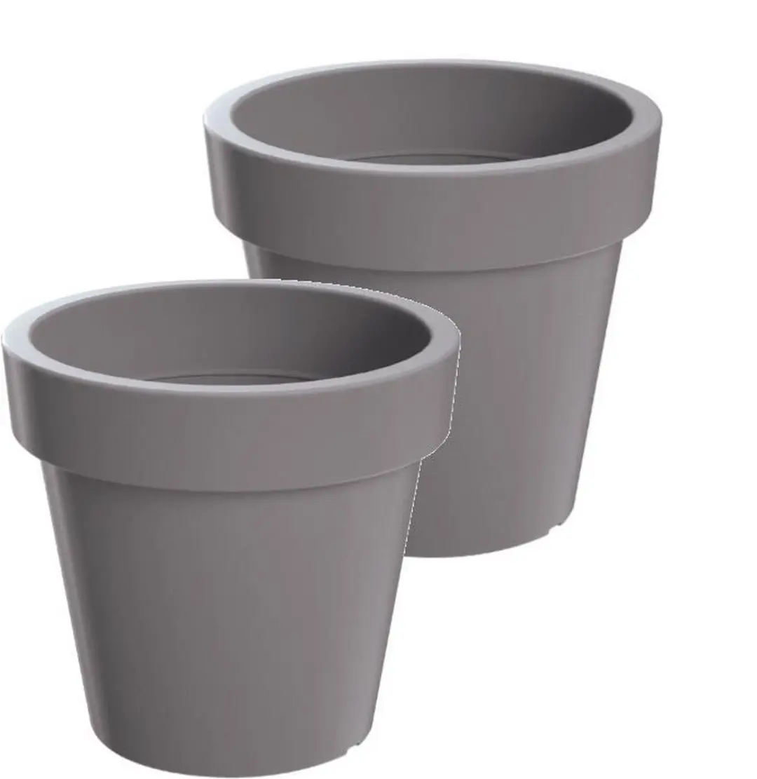 Bloempot Buiten Rond Lofly 30cm STEENGRIJS Prosperplast / 2 STUKS ! /