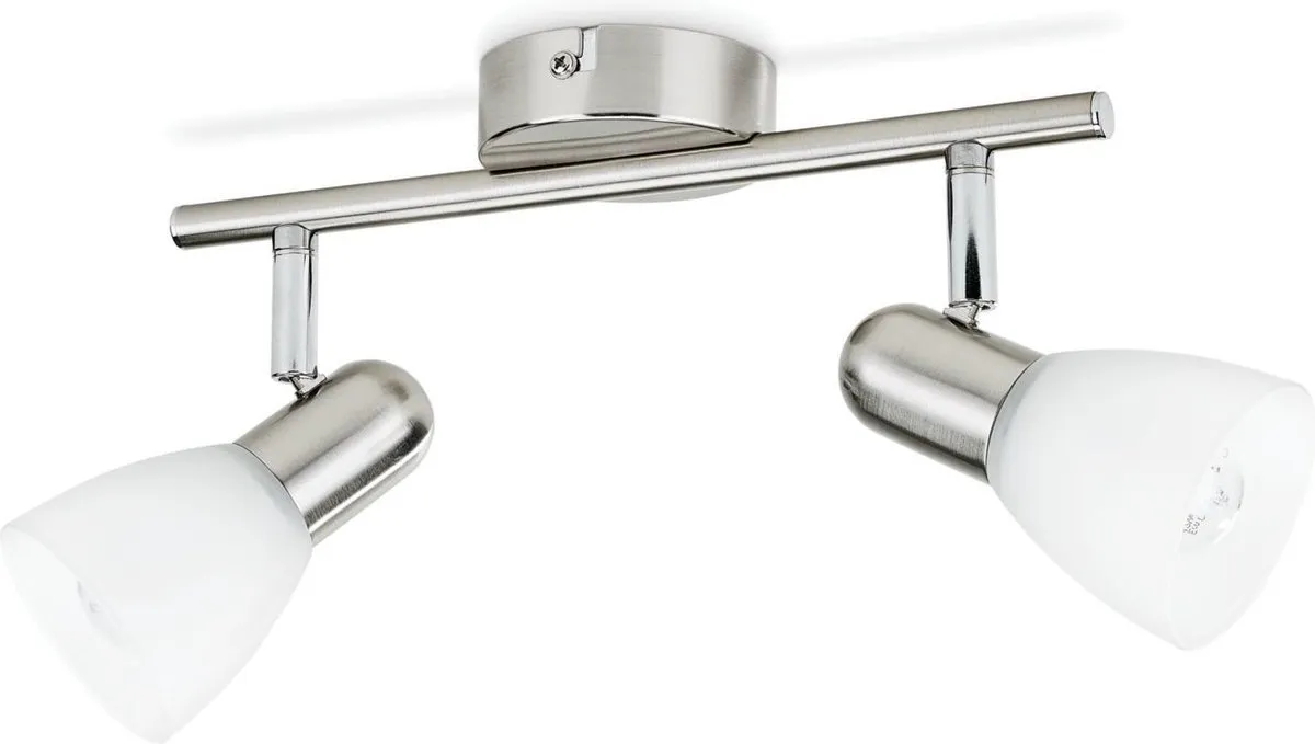 Philips LED Burlap Opbouwspot 2-lichts - Zilver