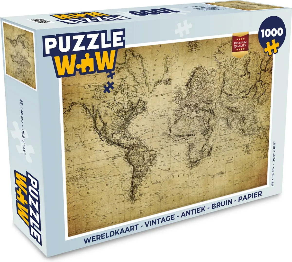 PuzzleWow Wereldkaart Legpuzzel 1000 Stuks