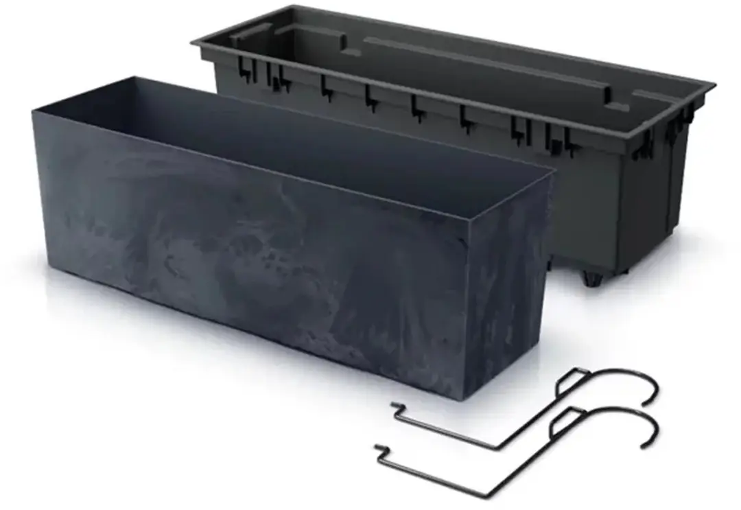Prosperplast Urbi Case Balkonbak 58x18x19,5cm Antraciet - afbeelding 4 van 6