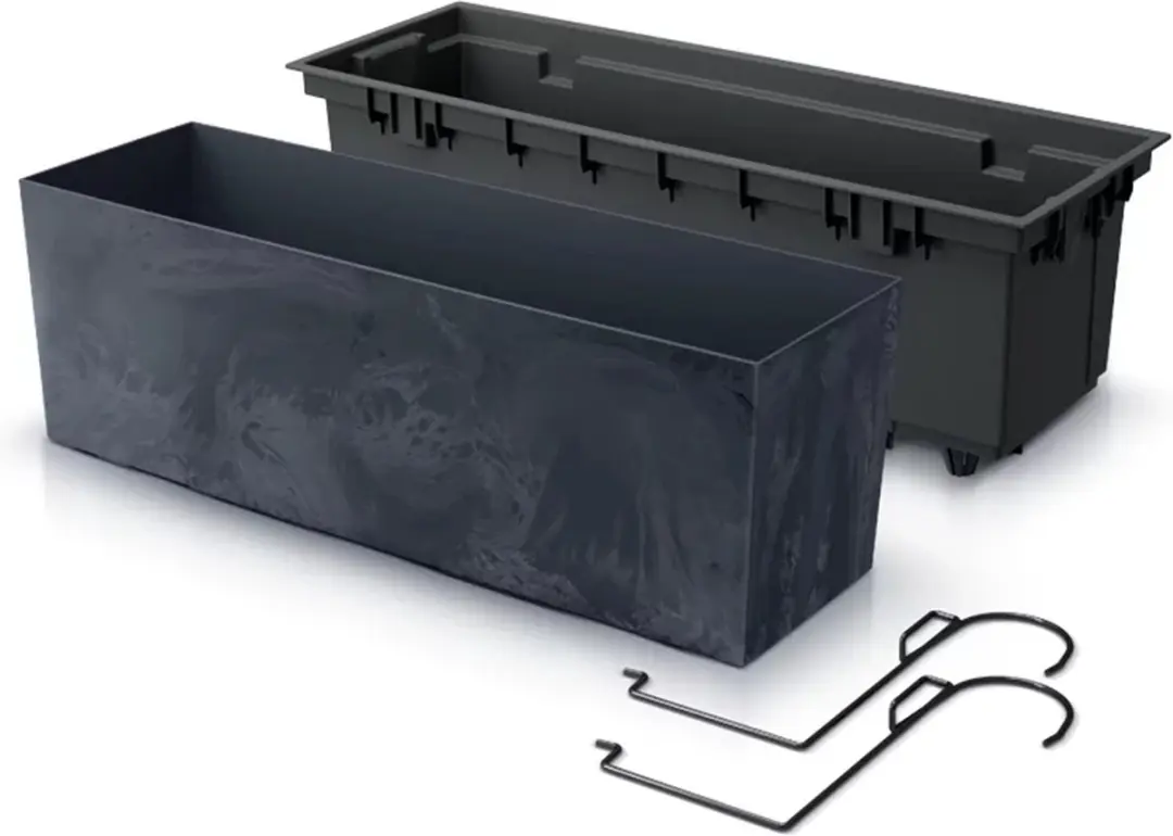 Prosperplast Urbi Case Balkonbak 58x18x19,5cm Antraciet - afbeelding 3 van 6