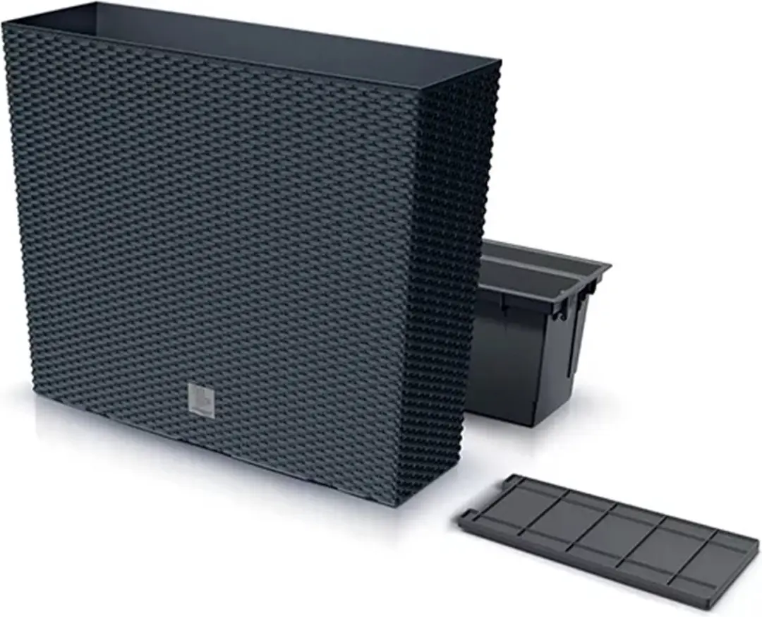 Prosperplast Rato Case Tower Bloempot - Antraciet 58cm - afbeelding 4 van 6