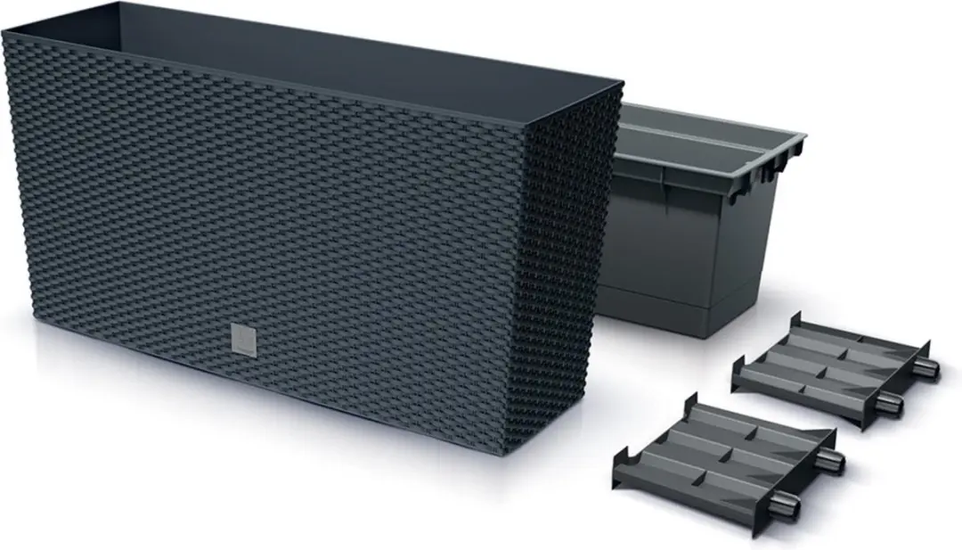 Prosperplast Rato Case Midden Plantenbak 77x23,5x40,6cm Antraciet - afbeelding 2 van 2