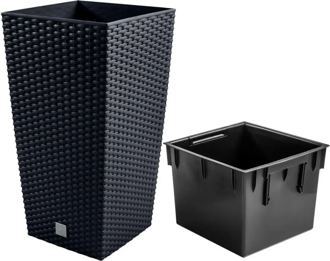Prosperplast Rato Square Bloempot 17x32,4cm - 7L - Antraciet - afbeelding 3 van 5