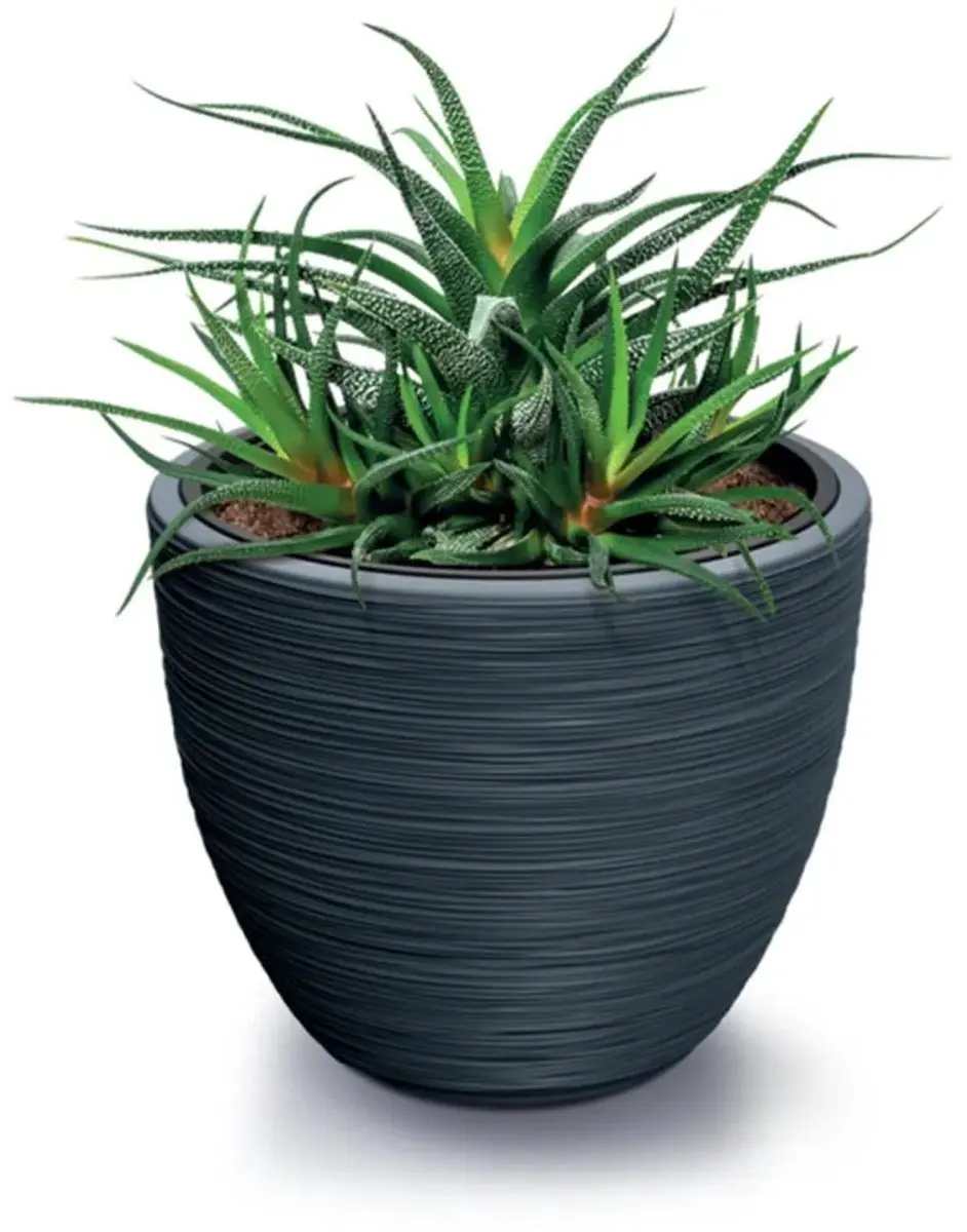 Prosperplast Furu Stripes Bloempot 30cm - Antraciet - afbeelding 3 van 5