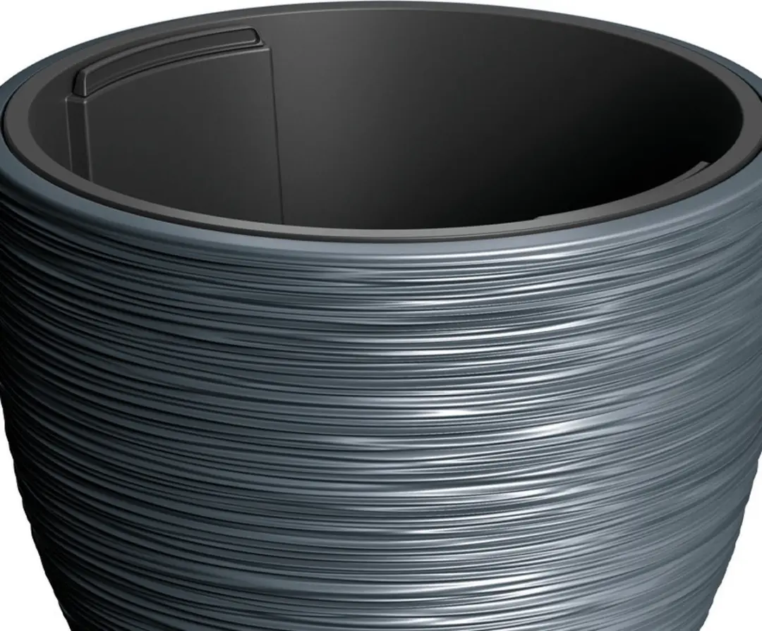 Prosperplast Furu Stripes Bloempot 30cm - Antraciet - afbeelding 2 van 5