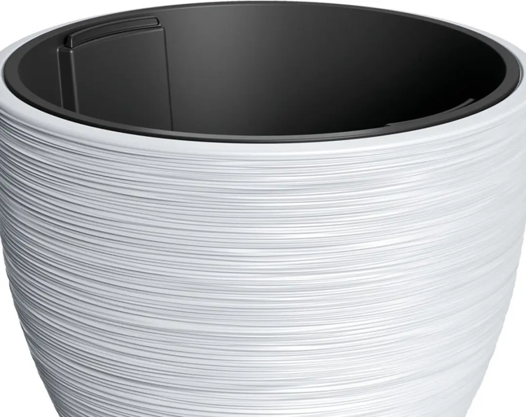 Prosperplast Furu Stripes Plantenpot 47x47cm - Wit - afbeelding 2 van 2