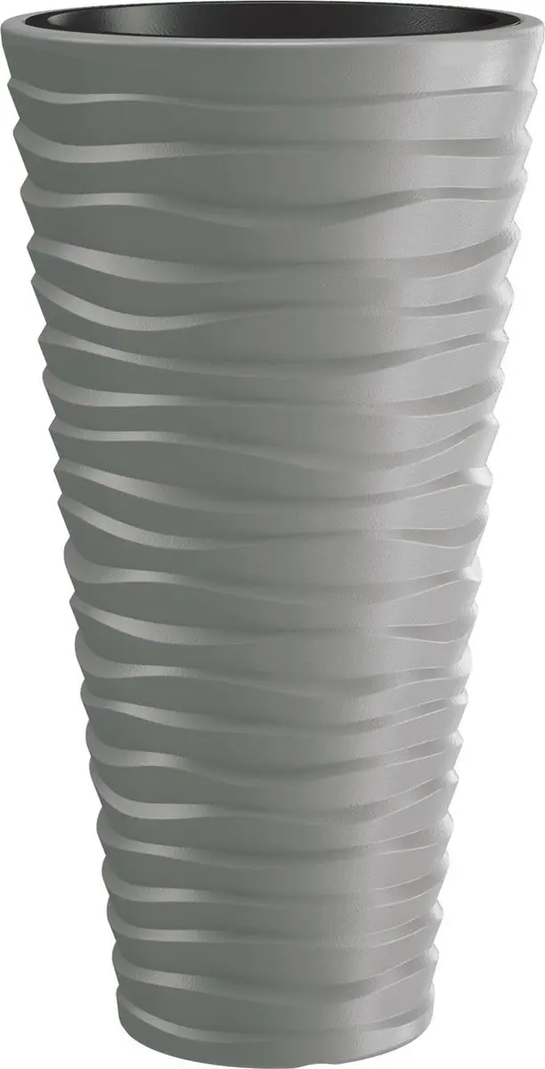 Bloempot Buiten Hoog Rond Sand Slim 35cm STEENGRIJS Prosperplast
