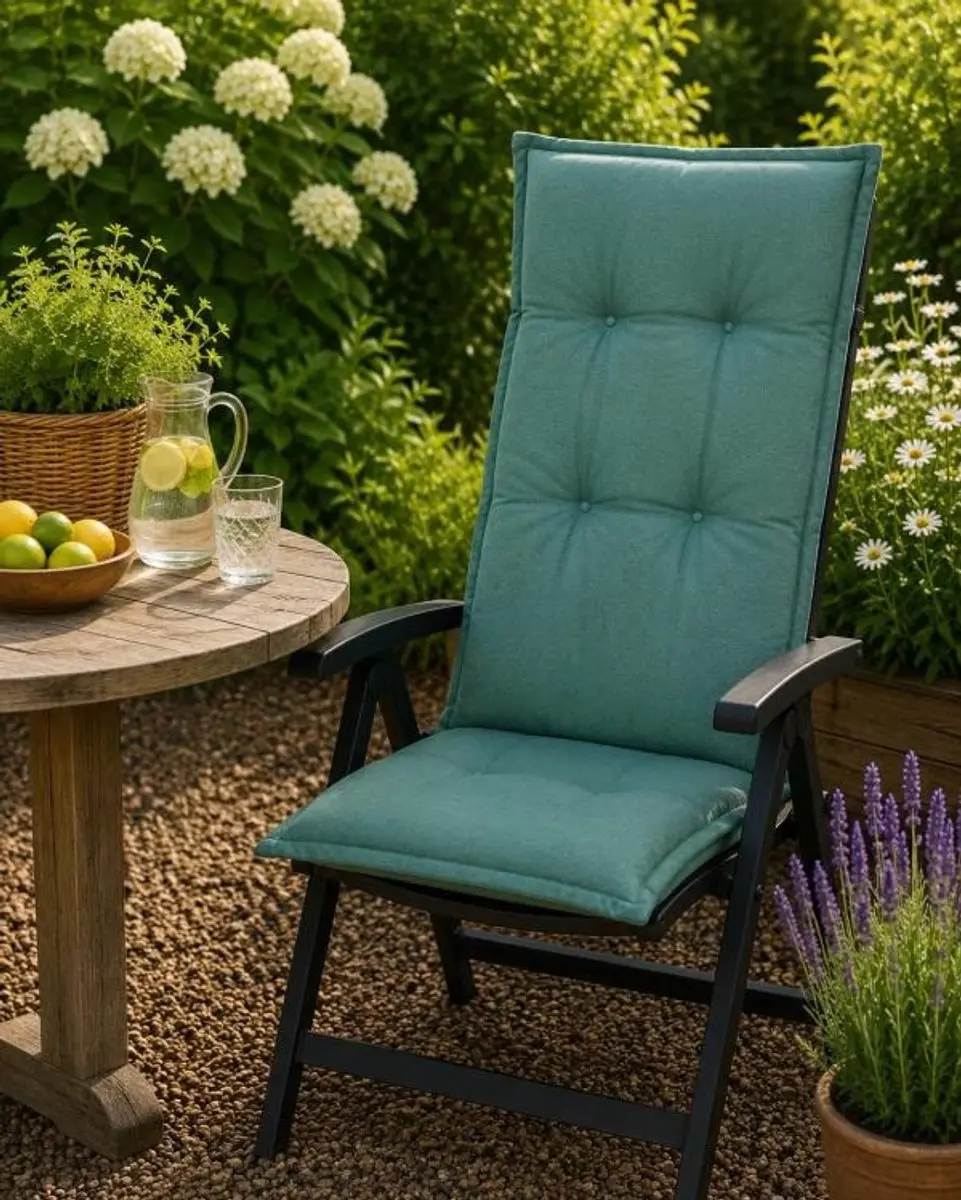 Madison Tuinstoelkussen hoge rug 50x123 cm Panama sea light blue