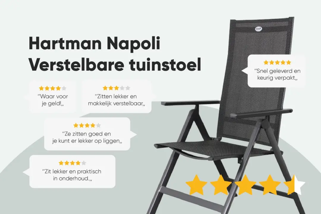 Hartman Napoli Tuinstoel Verstelbaar - Antraciet - afbeelding 2 van 6