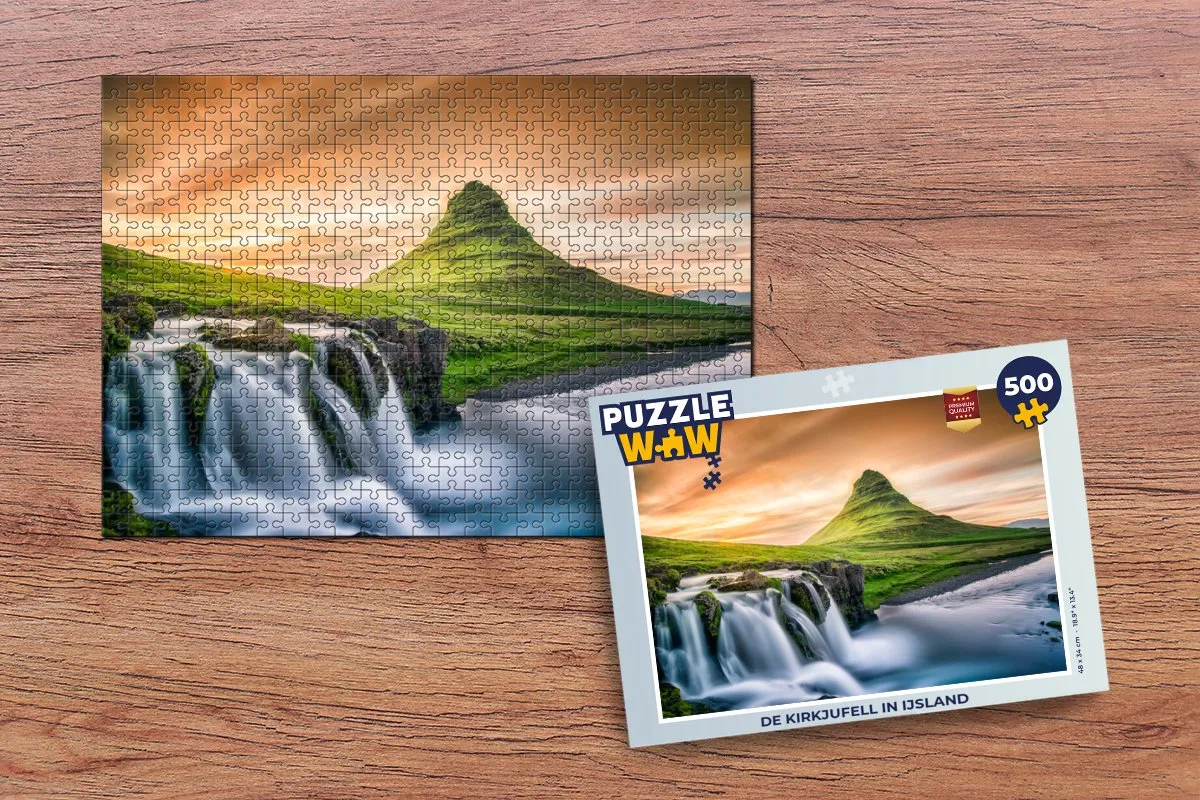 PuzzleWow Legpuzzel Kirkjufell IJsland 500 Stuks - Multicolor