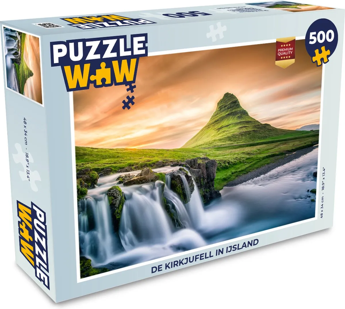 PuzzleWow Legpuzzel Kirkjufell IJsland 500 Stuks - Multicolor