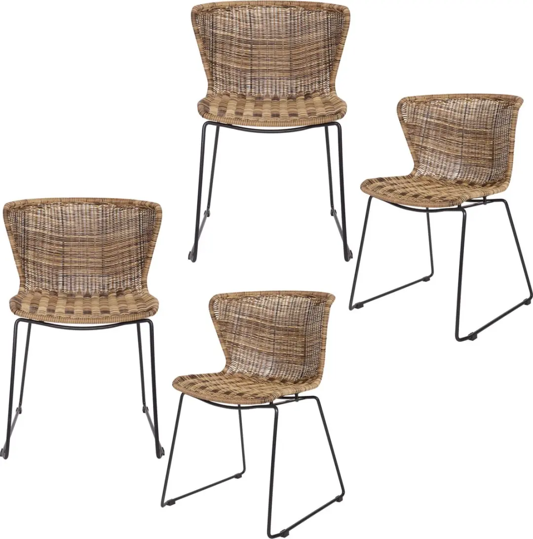 WOOOD Wings Tuinstoelen - Polyester - Naturel - Set van 4