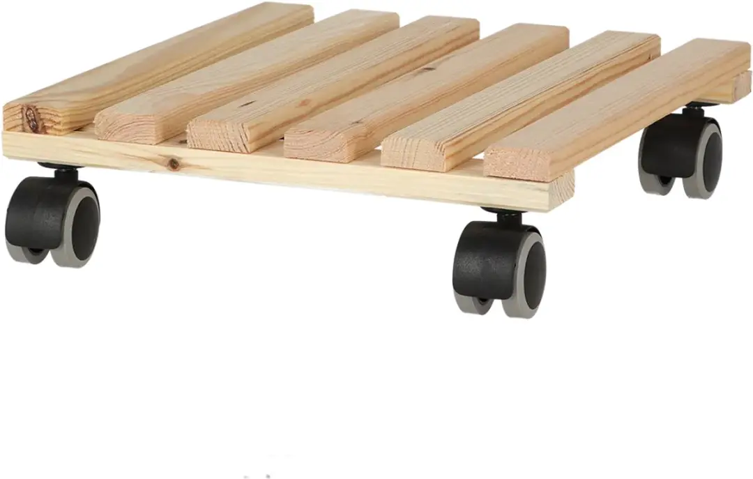 Esschert Design Plantentrolley Natuurlijk Vierkant L - afbeelding 2 van 6