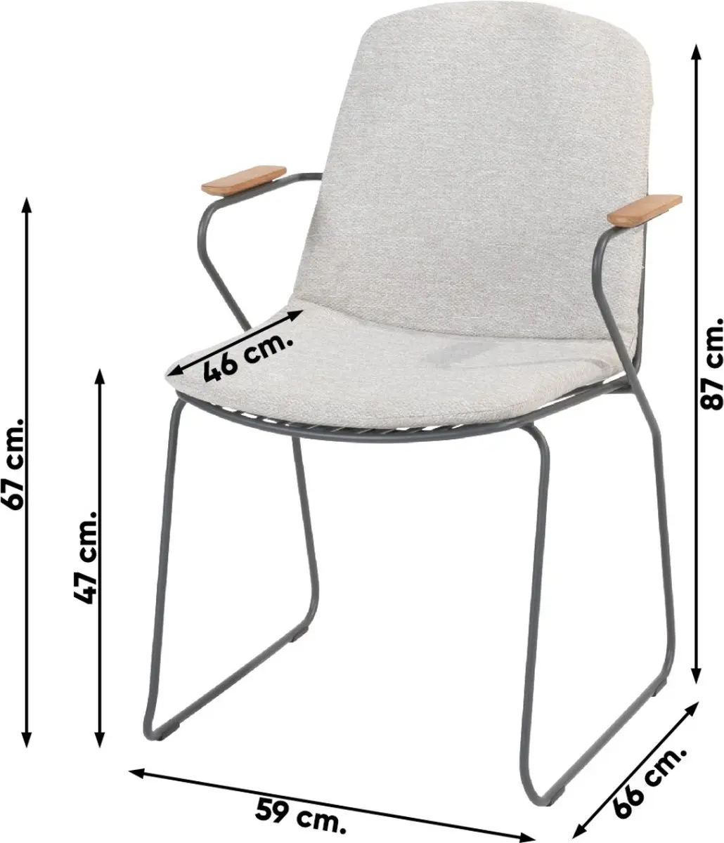 4 Seasons Outdoor Veneto Tuinstoel - Antraciet - afbeelding 5 van 6