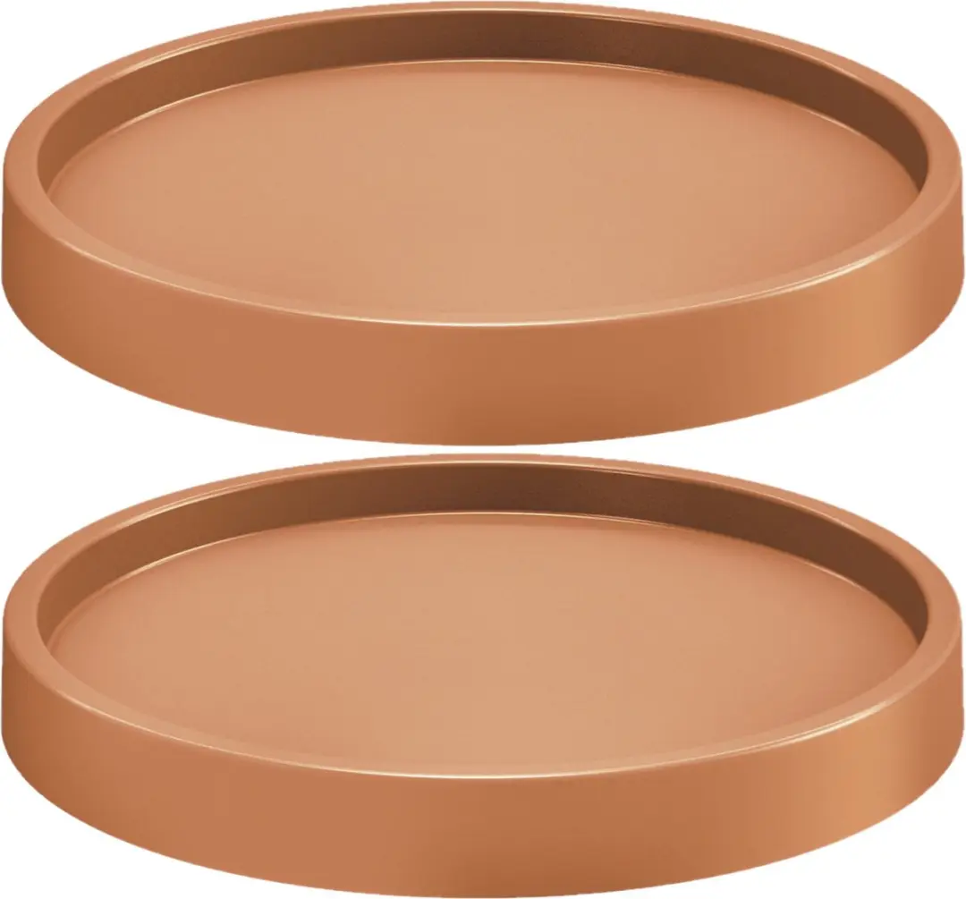 Plantenonderzetter/multiroller - 2x - rond - terracotta - kunststof - 45 cm - Trolleys voor kamerplanten