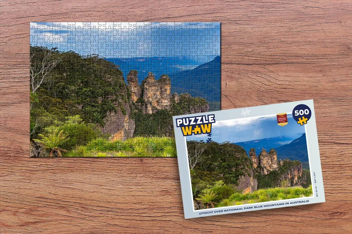 PuzzleWow Legpuzzel Blue Mountains Australië 500 Stuks - Multicolor