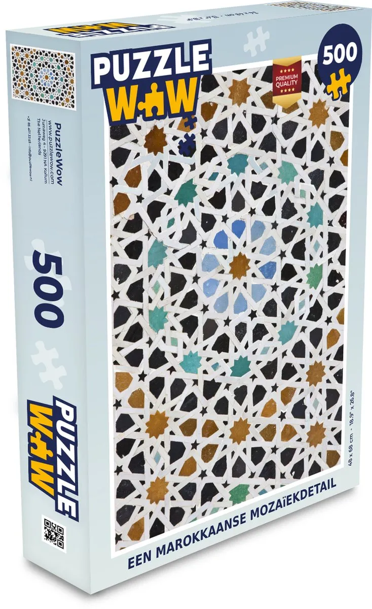 PuzzleWow Marokkaanse Mozaïekdetail Legpuzzel 500 Stuks