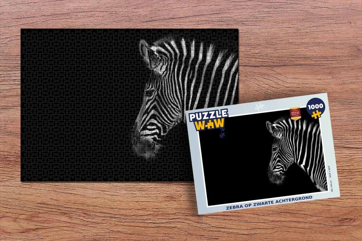 PuzzleWow Zebra Wilde Dieren Legpuzzel 1000 Stuks - Multicolor