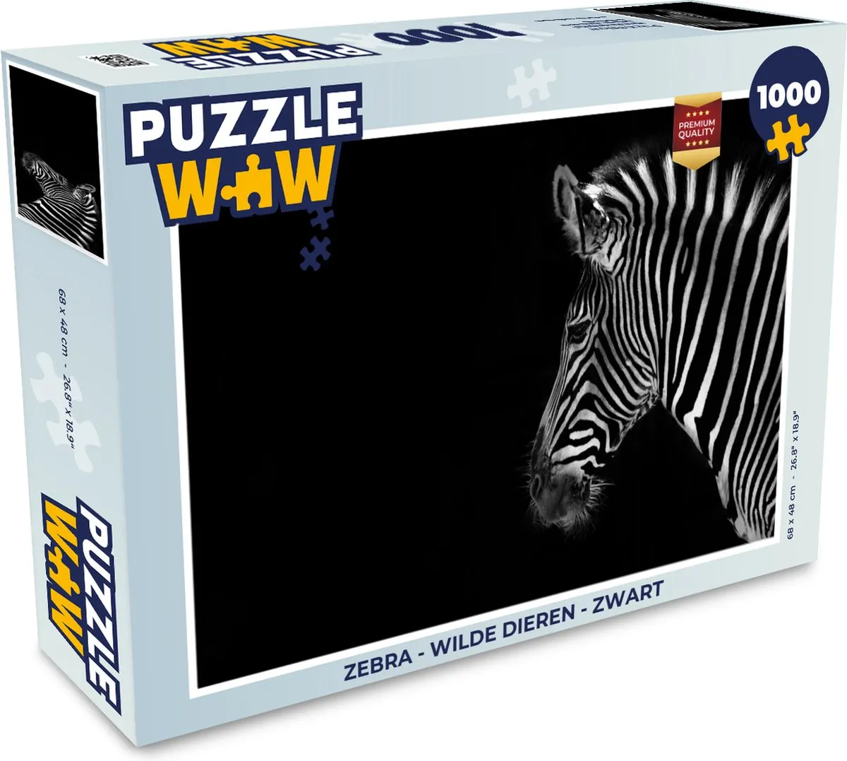 PuzzleWow Zebra Wilde Dieren Legpuzzel 1000 Stuks