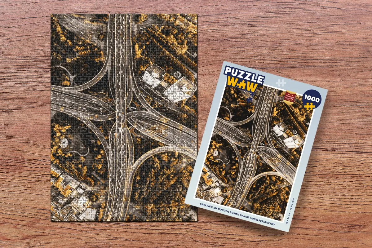 PuzzleWow Snelweg Bomen Legpuzzel 1000 Stuks - Multicolor