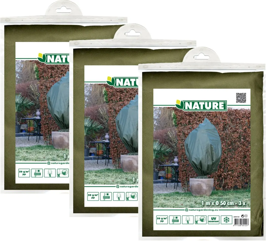 9x stuks nature plantenhoes met trekkoord