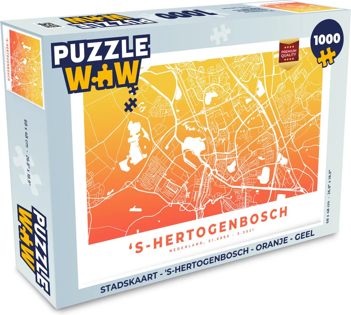 PuzzleWow Stadskaart 's-Hertogenbosch Legpuzzel 1000 Stuks