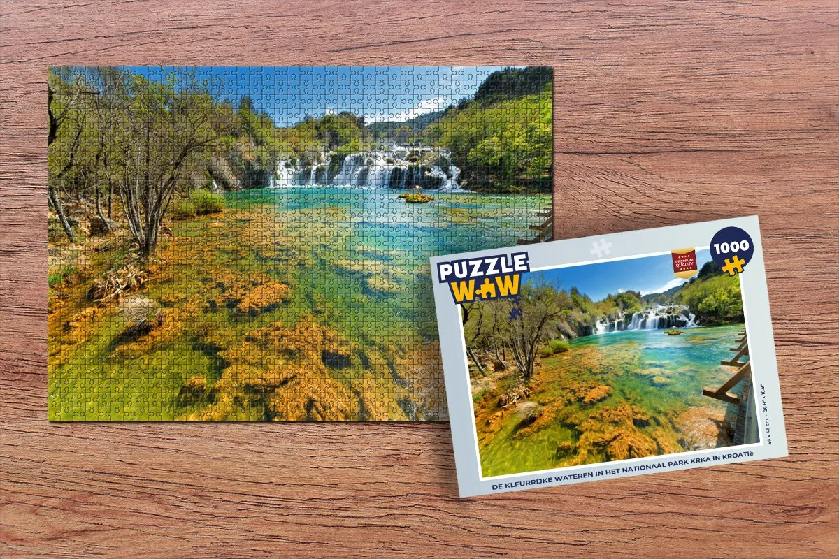PuzzleWow Legpuzzel Nationaal Park Krka 1000 Stuks - Multicolor