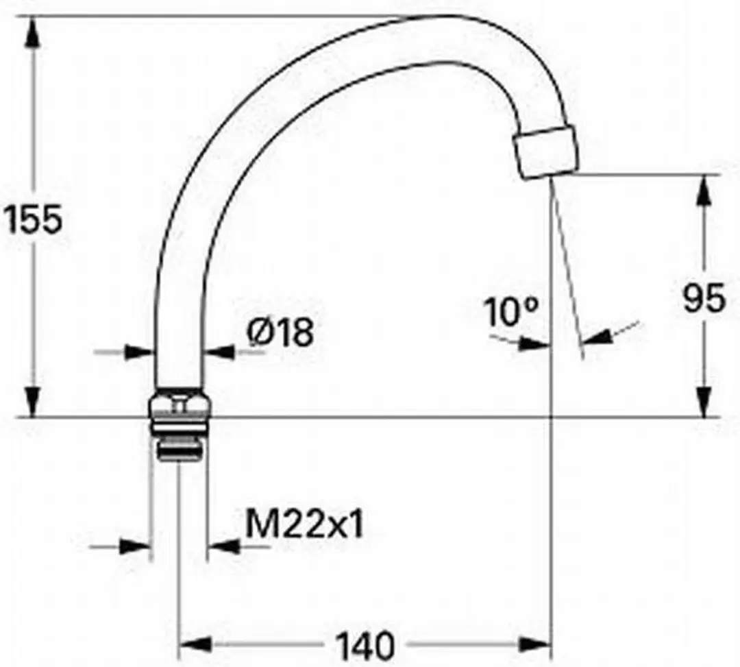 GROHE Hu-Uitloop 140mm - afbeelding 5 van 6