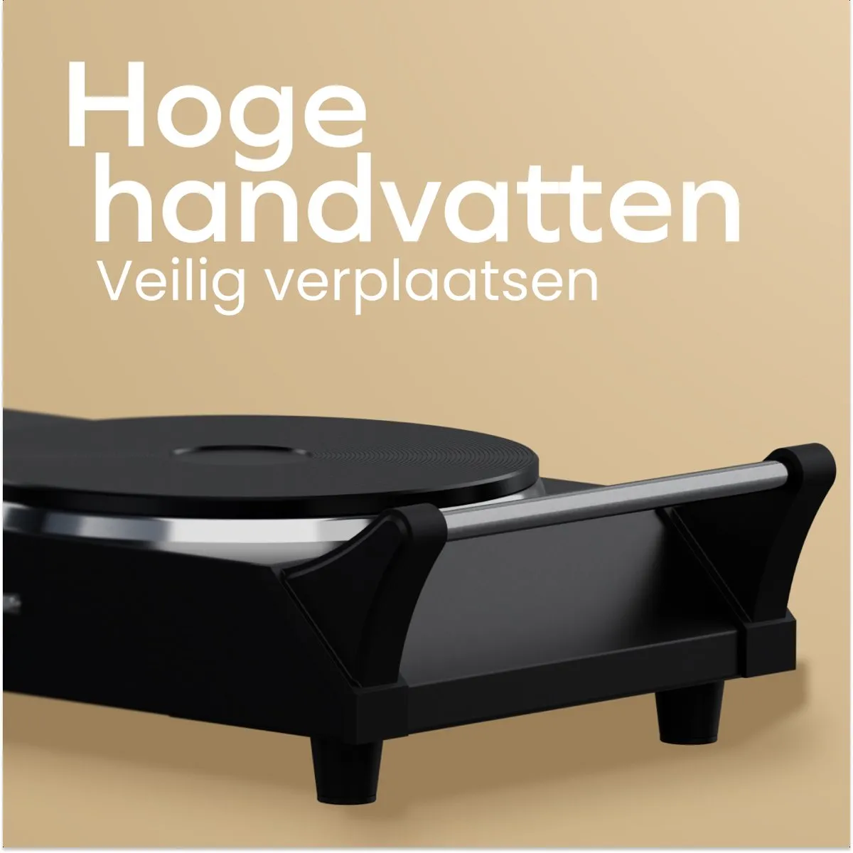 KitchenBrothers KB752 Elektrische Kookplaat 2500W - Zwart
