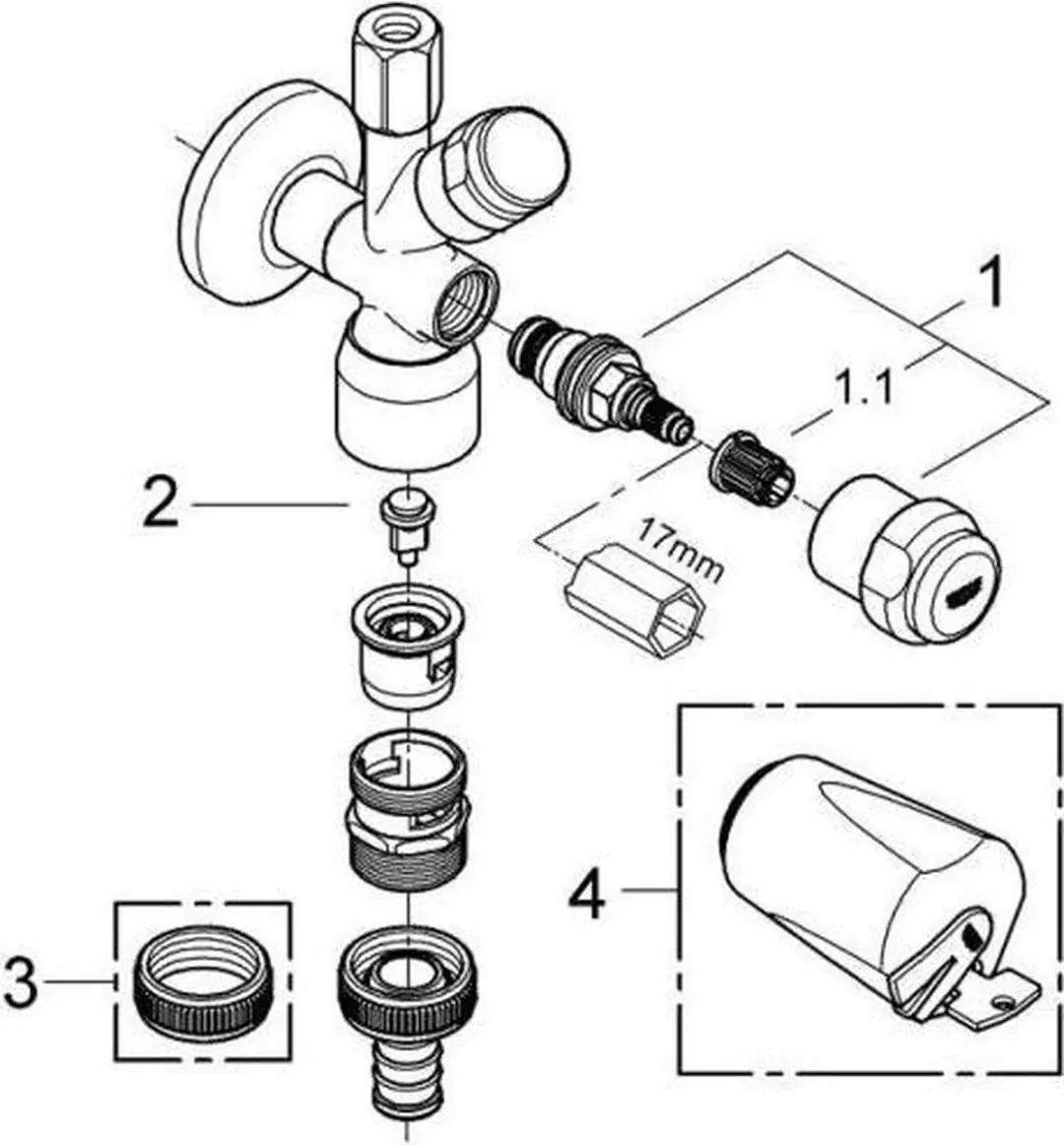 Grohe Eggemann Vaatwashoekstopkraan 1/2" - Chroom - afbeelding 6 van 6