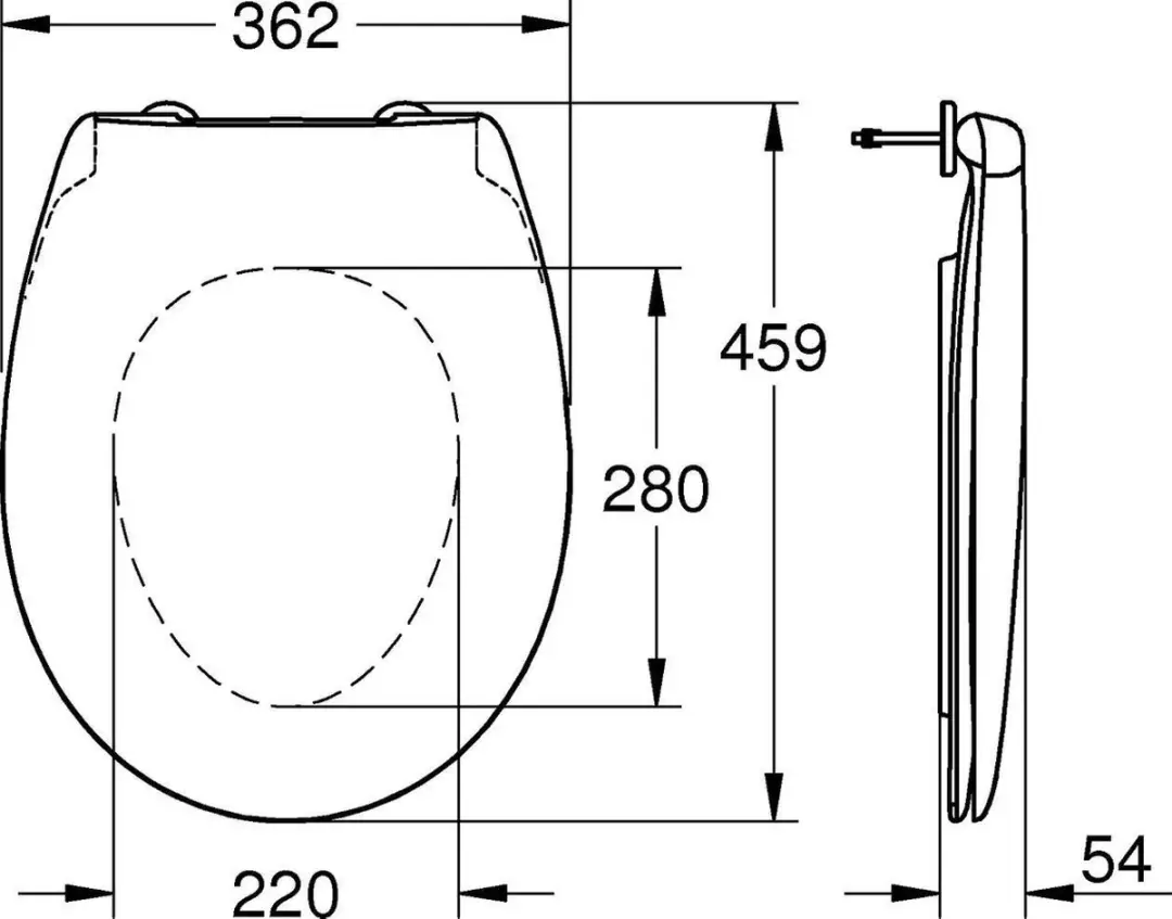 Grohe Bau WC-bril met deksel Soft Close Wit - afbeelding 4 van 6