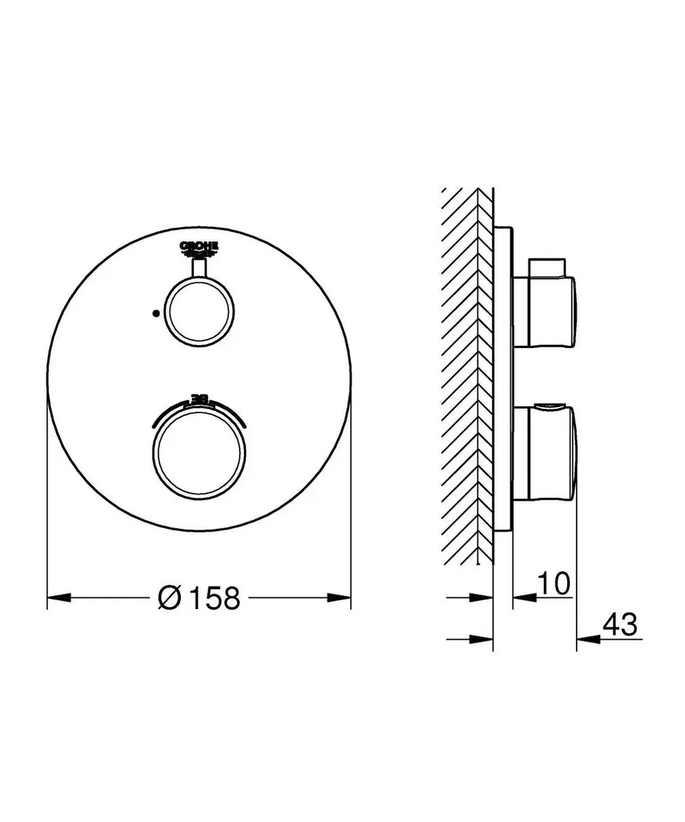 Grohe Grohtherm Thermostatische Douchemengkraan 24075000 - Chroom - afbeelding 4 van 6