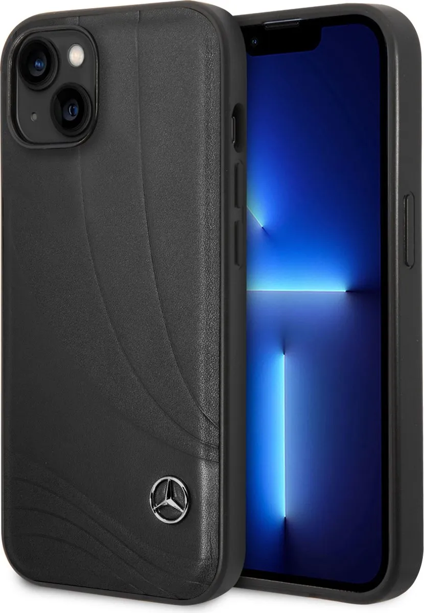 Mercedes-Benz iPhone 14 Plus Hoesje - Zwart Stars Leather
