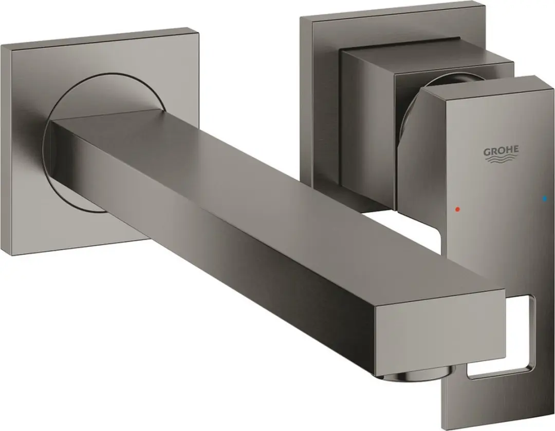Grohe Eurocube - Inbouw wastafelkraan, 2-gats installatie, geborsteld Hard Graphite 23447AL0