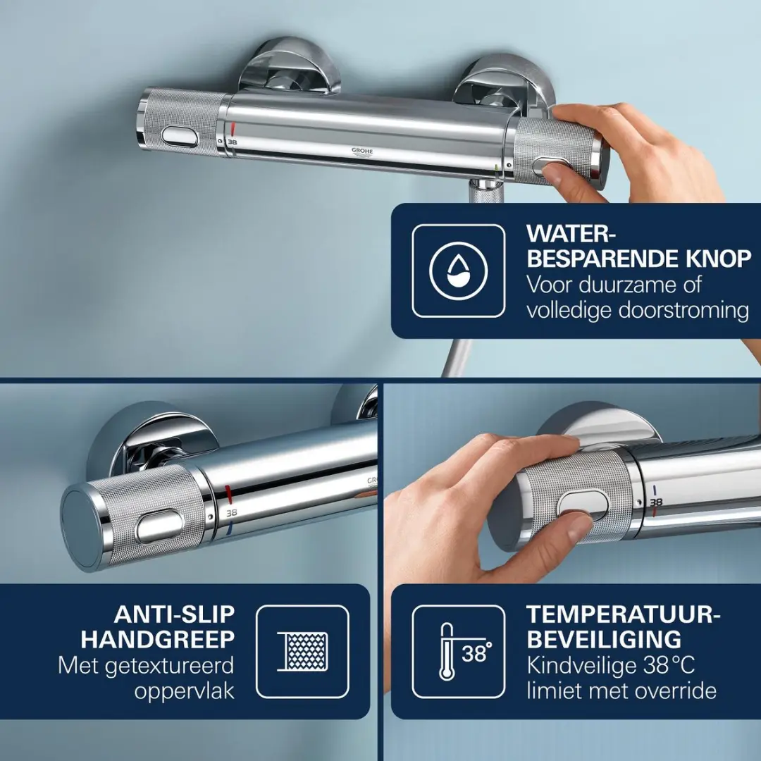 Grohe Precision Feel Douchethermostaatkraan 150mm - Chroom - afbeelding 4 van 6
