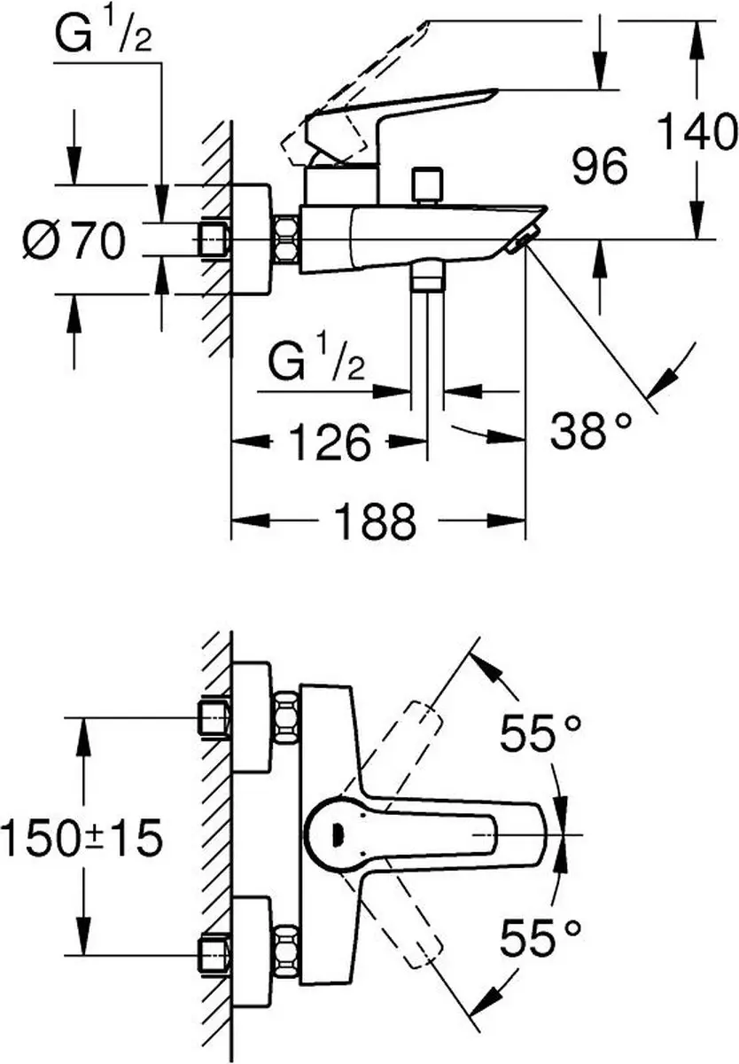 Grohe Start Badmengkraan 32278002 - Chroom - afbeelding 3 van 5