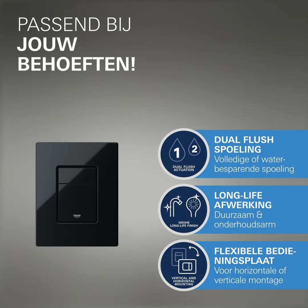 Grohe Even Bedieningsplaat 38966KV0 - Zwart - afbeelding 4 van 6
