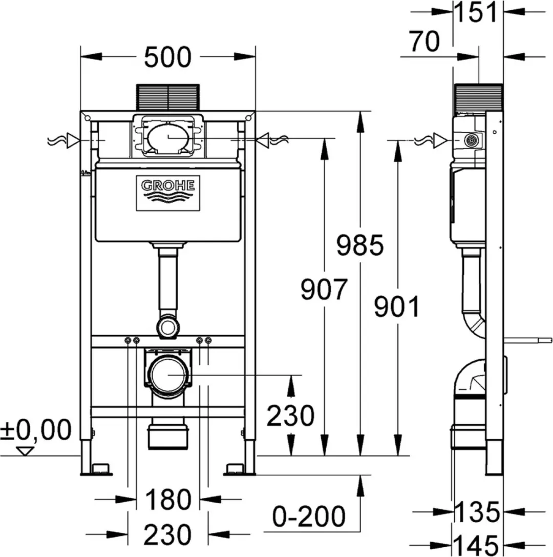 GROHE Rapid SL Inbouwreservoir 1,00m - afbeelding 3 van 6