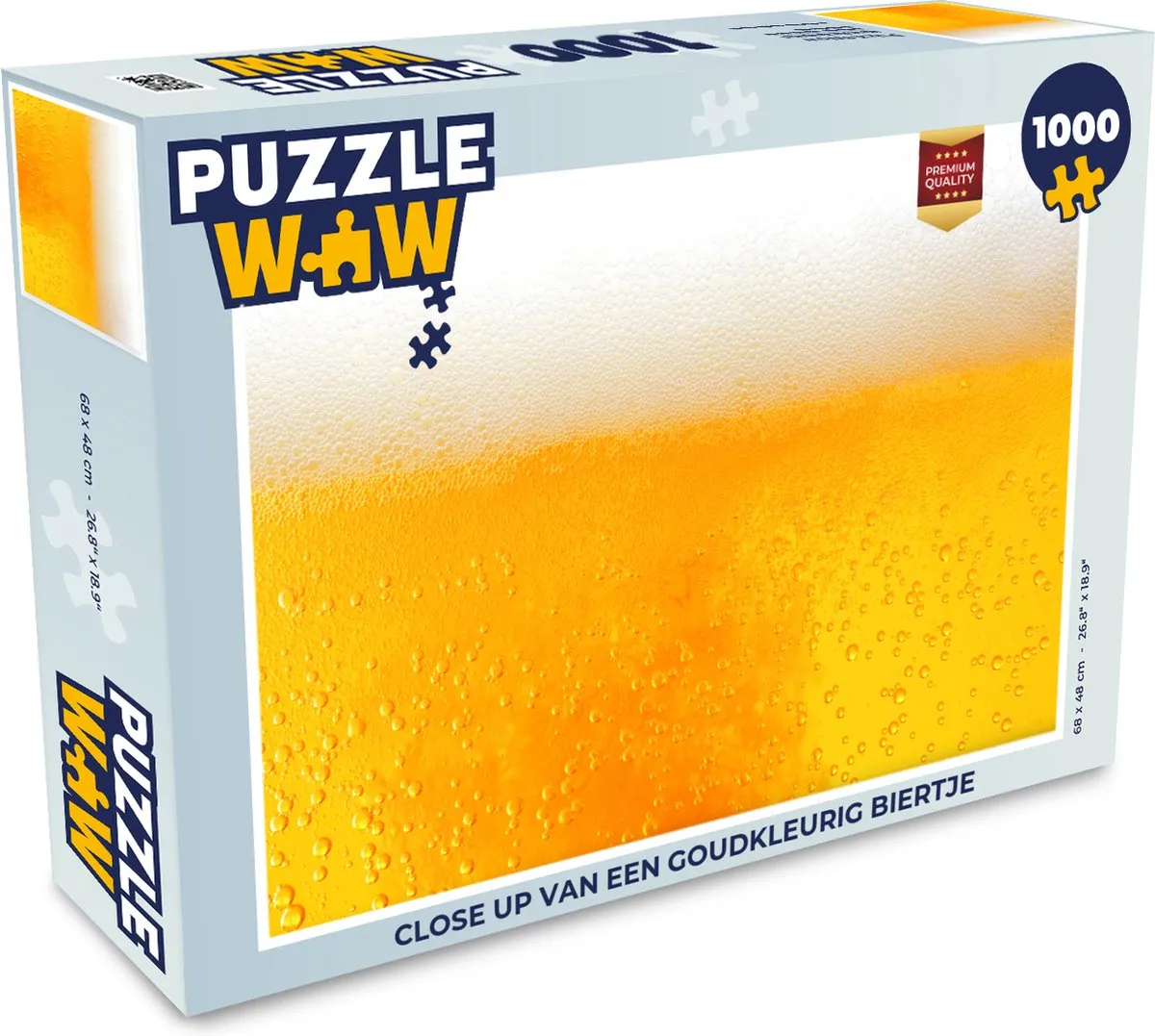 PuzzleWow Legpuzzel 1000 Stuks - Goudkleurig biertje - Multicolor