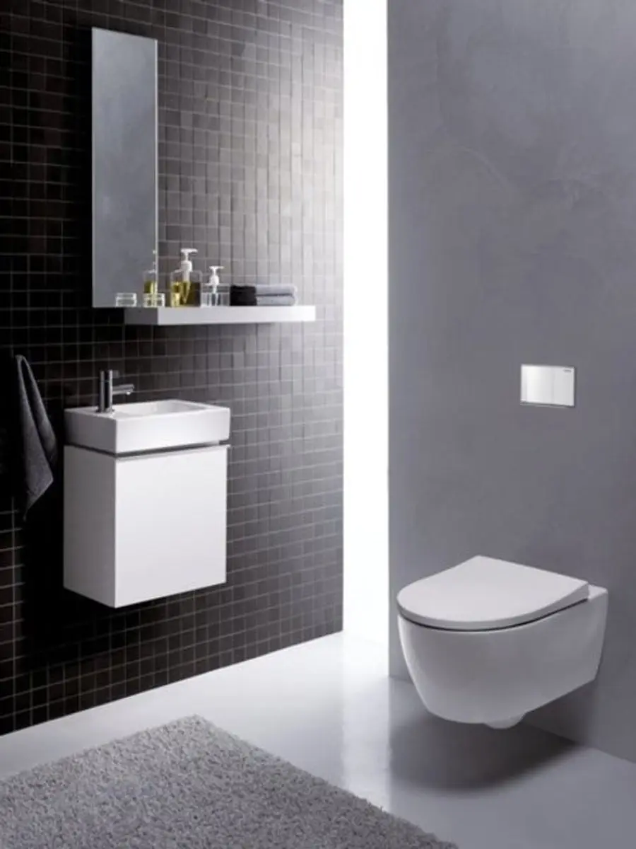 Geberit ICon Fontein 1 Kraangat Rechts 38x28cm Wit - afbeelding 4 van 6