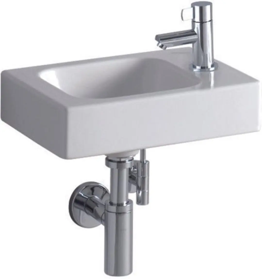Geberit ICon Fontein 1 Kraangat Rechts 38x28cm Wit - afbeelding 2 van 6