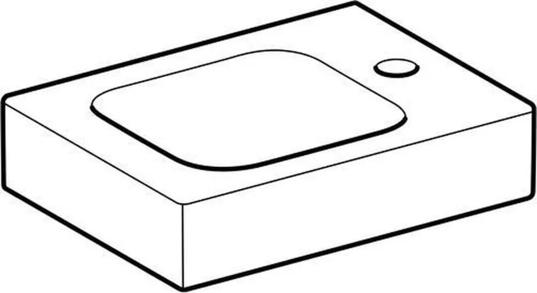 Geberit ICon Fontein 1 Kraangat Rechts 38x28cm Wit - afbeelding 6 van 6