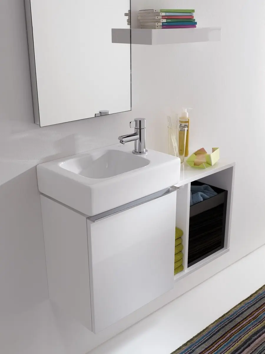 Geberit ICon Fontein 1 Kraangat Rechts 38x28cm Wit - afbeelding 5 van 6