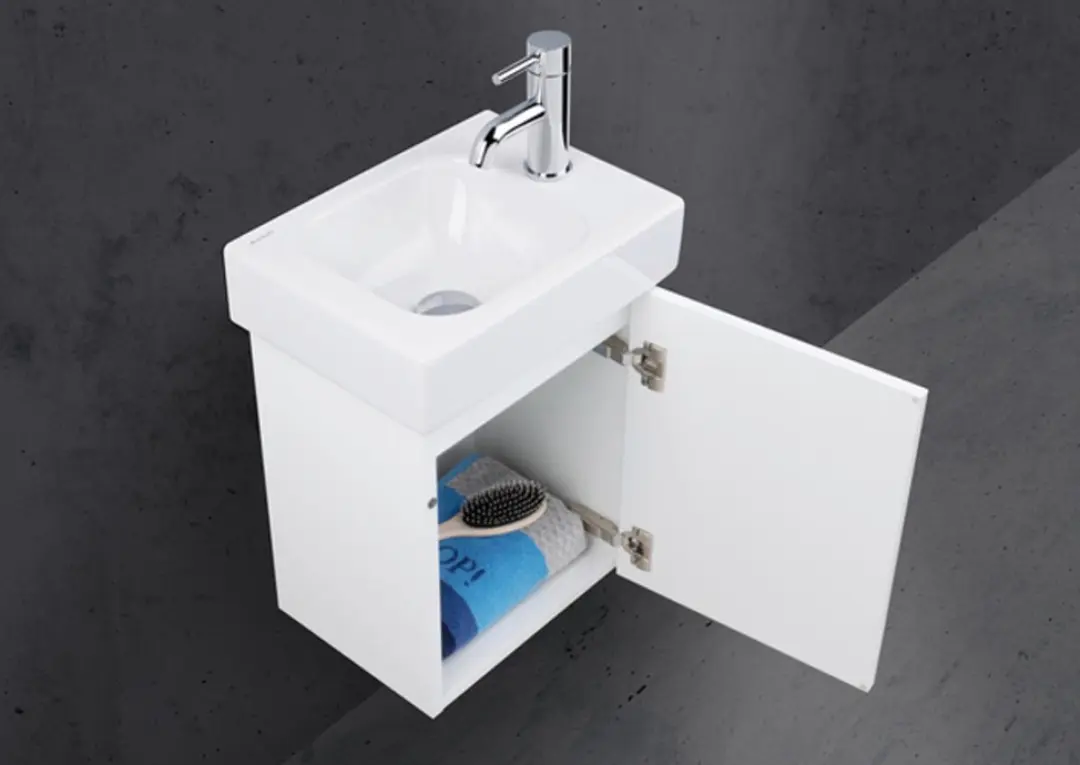 Geberit ICon Fontein 1 Kraangat Rechts 38x28cm Wit