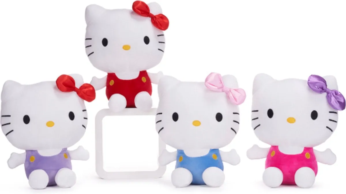Hello Kitty Zittend Pluche Knuffel 18cm - Rood