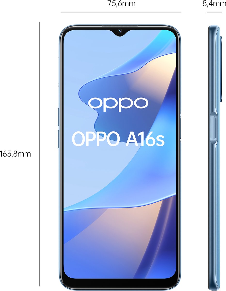 Smartphone Oppo A16s 6,5" Octa Core 4 GB RAM 64 GB Blue 4 GB RAM ARM Cortex-A53 MediaTek Helio G35 6,52" 64 GB